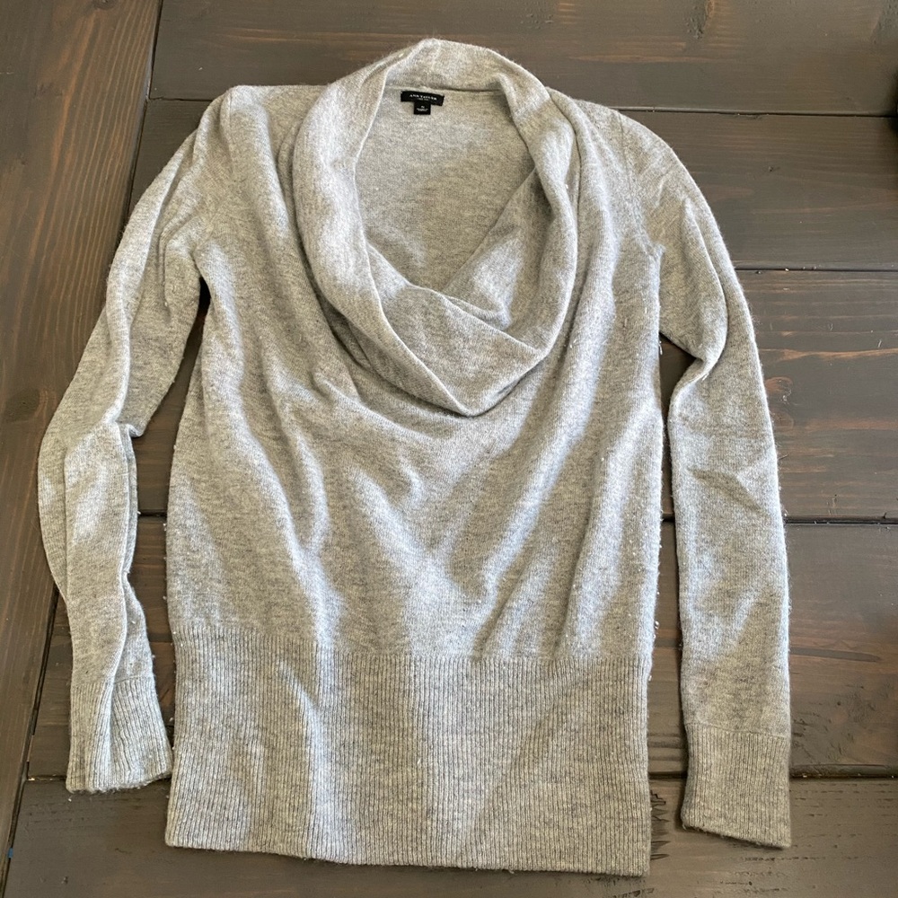 Gorgeous Gray Swoop Neck Sweater